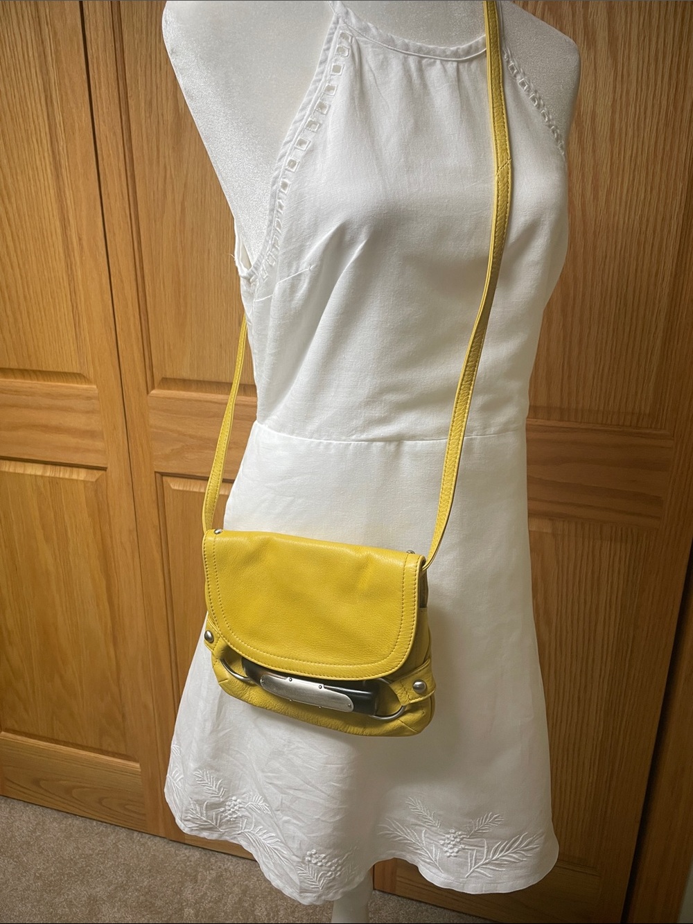 b. makowsky Yellow Leather Purse